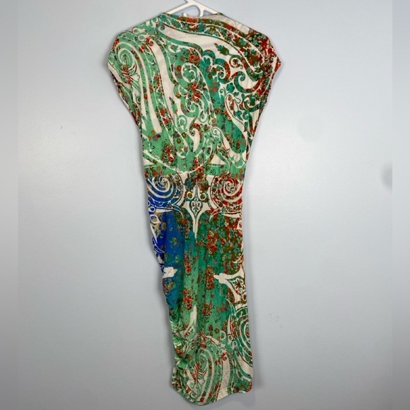 Etro Paisley Printed Ruched Dress Multicolor Viscose IT 42 US 6 Small S Spring - Picture 10 of 13